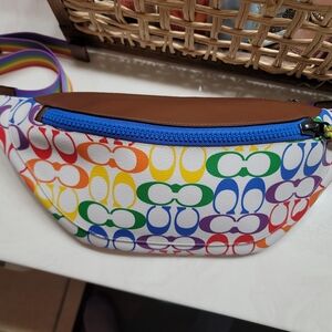 Colorful Logo Print Belt Bag
